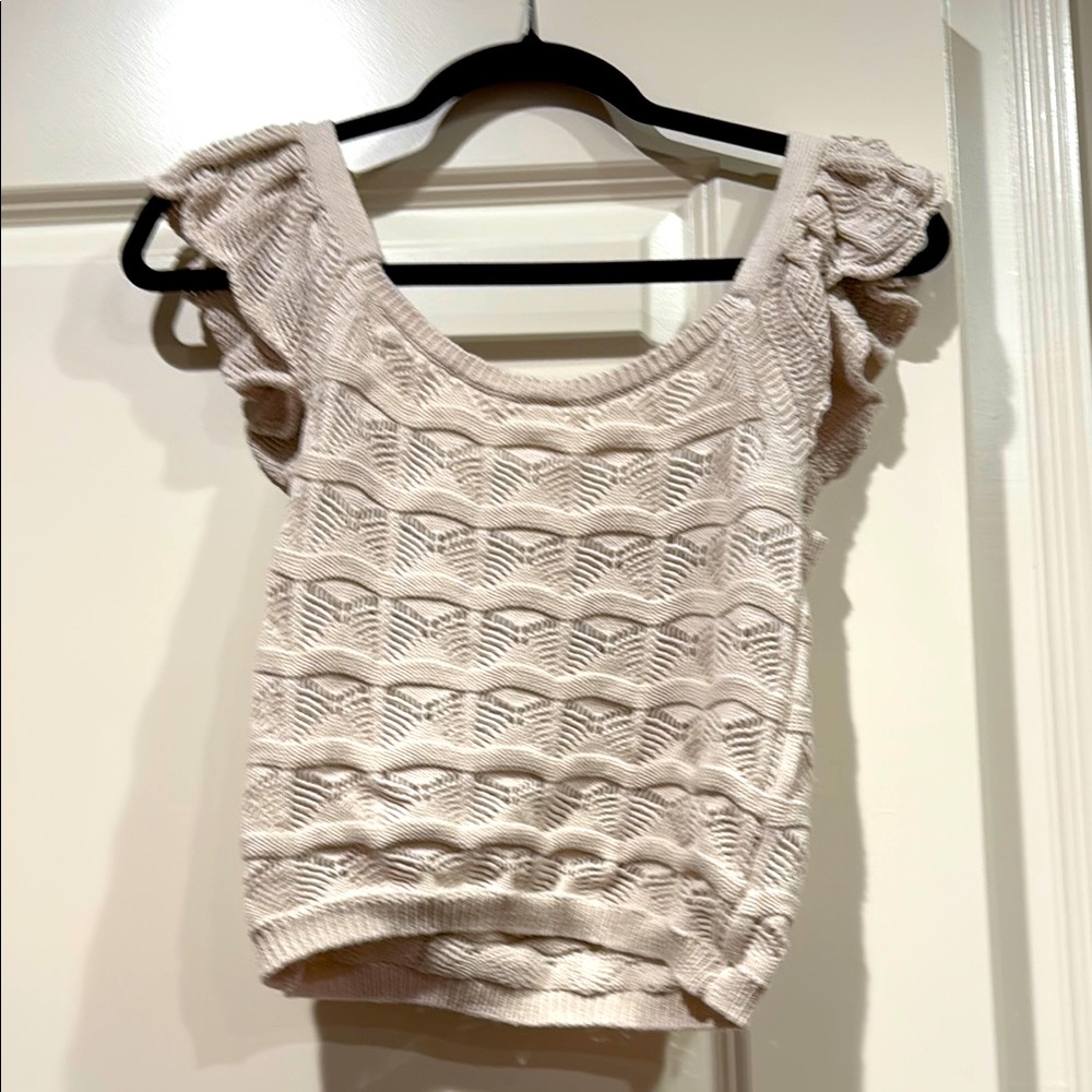 Jessica Simpson Beige Knit crochet Top